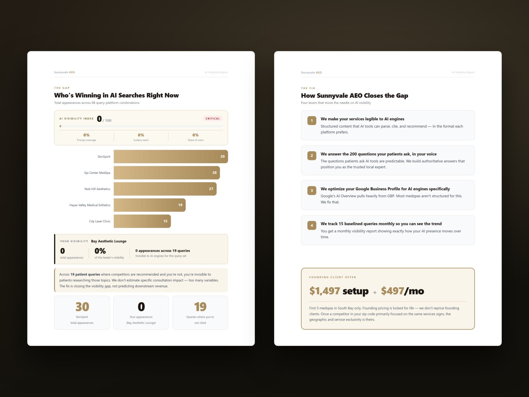 Inside the audit report: competitor gap and ranked fixes